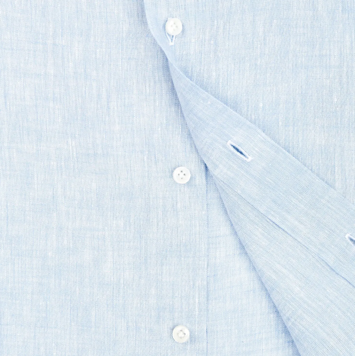 CAMICIA IN LINO AZZURRA Con bottoni in madreperla