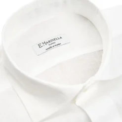 CAMICIA IN LINO BIANCA Con bottoni in madreperla