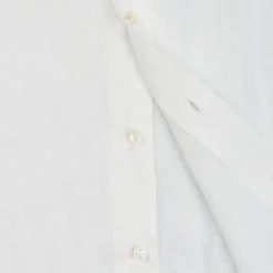 CAMICIA IN LINO BIANCA Con bottoni in madreperla