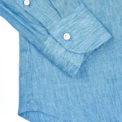 CAMICIA IN LINO BLUETTE Con bottoni in madreperla