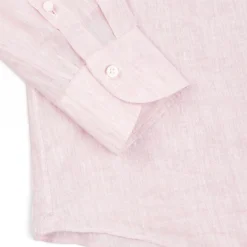 CAMICIA IN LINO LILLA Con bottoni in madreperla
