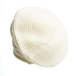 CAPPELLO BASCO A RIGHE BIANCO In cashmere