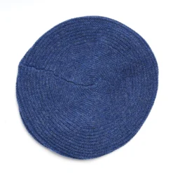 CAPPELLO BASCO A RIGHE BLU In cashmere