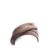 CAPPELLO BASCO A RIGHE MARRONE SCURO In cashmere