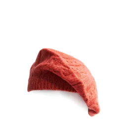 CAPPELLO BASCO A TRECCE ARANCIONE In cashmere