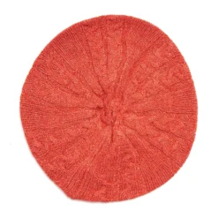 CAPPELLO BASCO A TRECCE ARANCIONE In cashmere