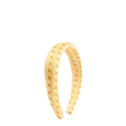 CERCHIETTO IN TWILL DI SETA GIALLO Microfantasia fiore