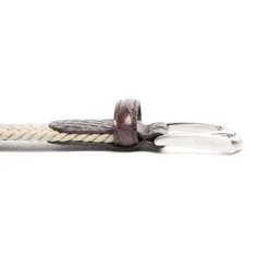 CINTURA ELASTICA BEIGE Con finiture in coccodrillo
