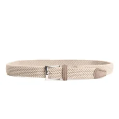 CINTURA INTRECCIATA IN LANA BEIGE Con finiture in camoscio