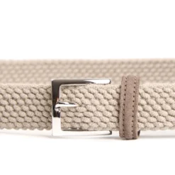 CINTURA INTRECCIATA IN LANA BEIGE Con finiture in camoscio