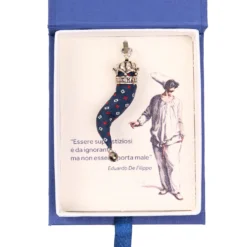 CORNETTO BLU In seta e argento