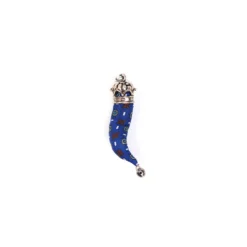CORNETTO BLU In seta e argento