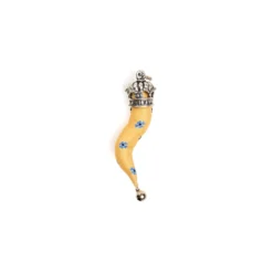 CORNETTO GIALLO In seta e argento