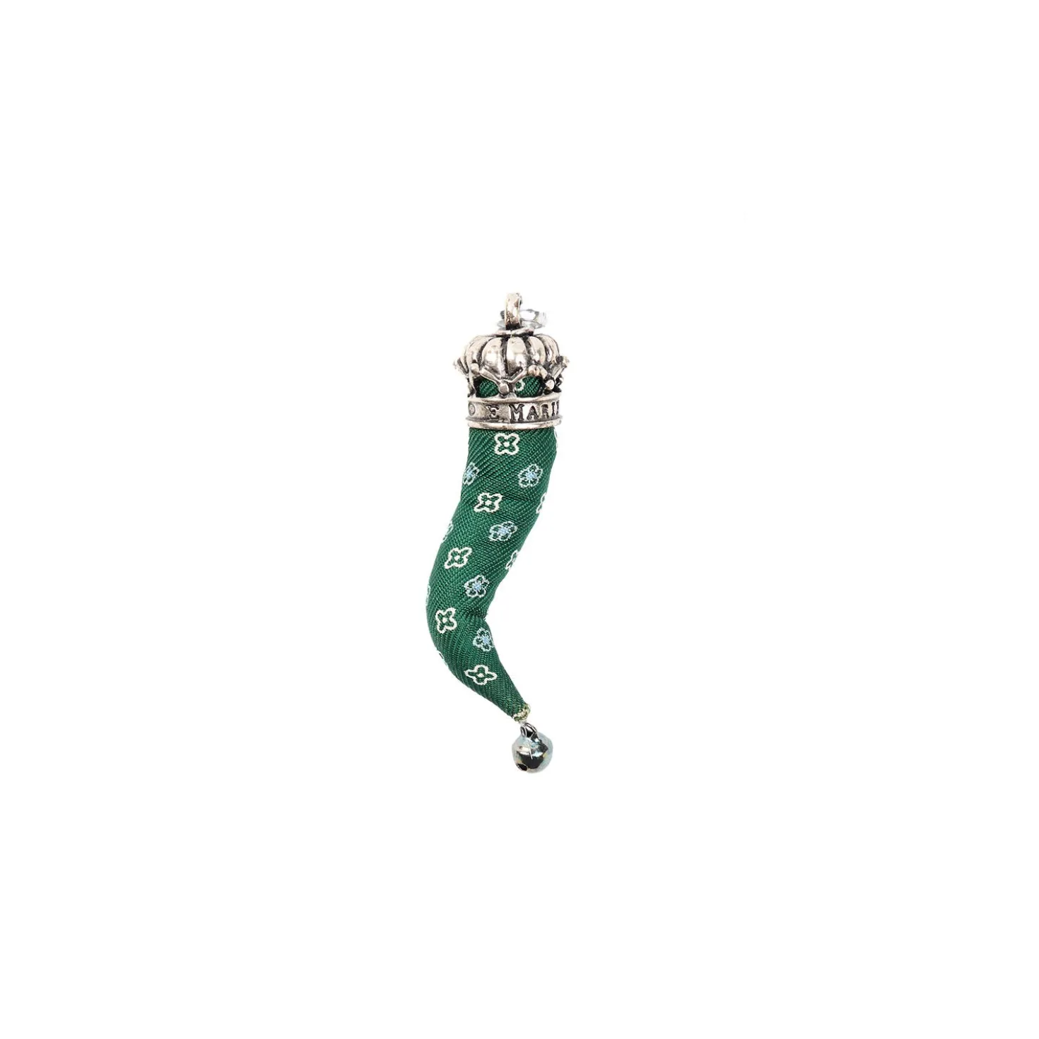 CORNETTO IN SETA VERDE SCURO In seta e argento