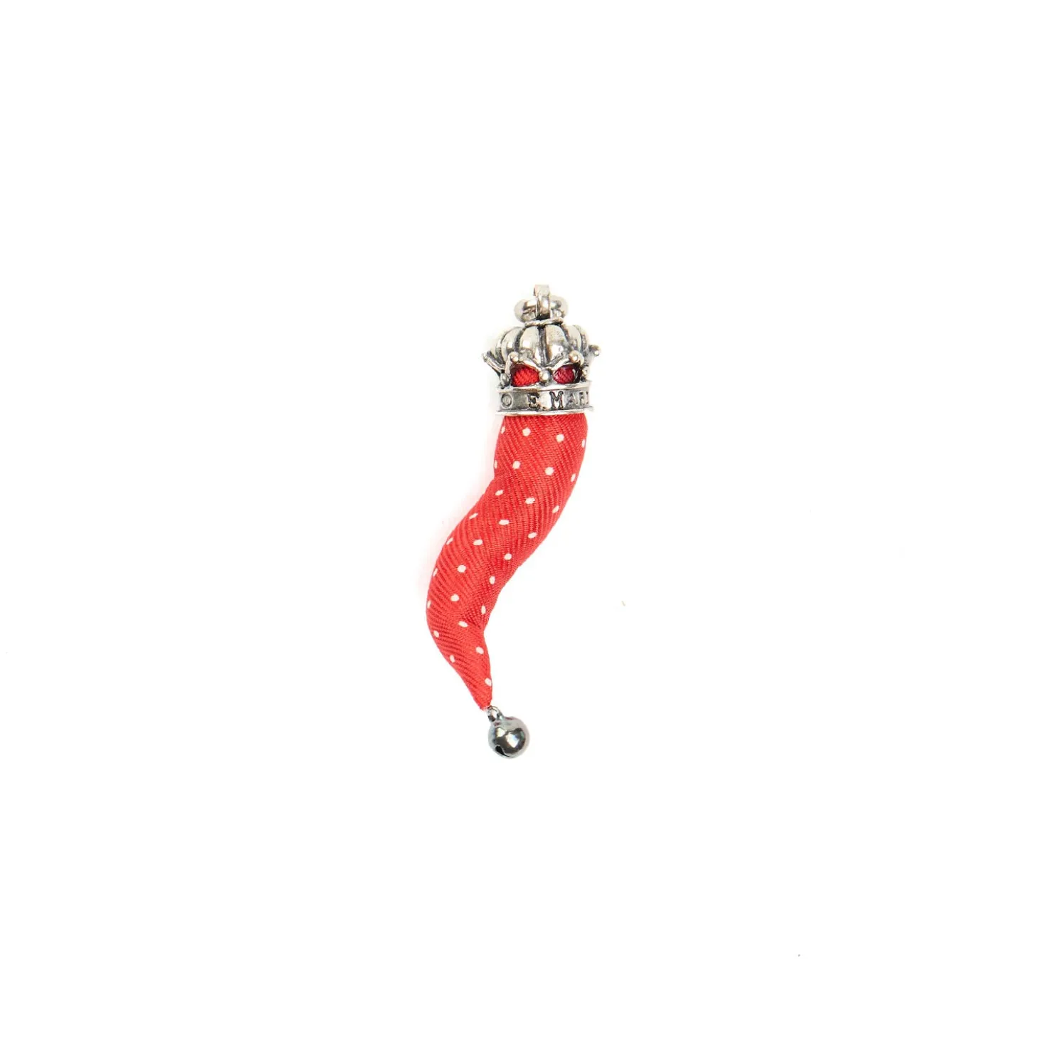 CORNETTO ROSSO In seta e argento