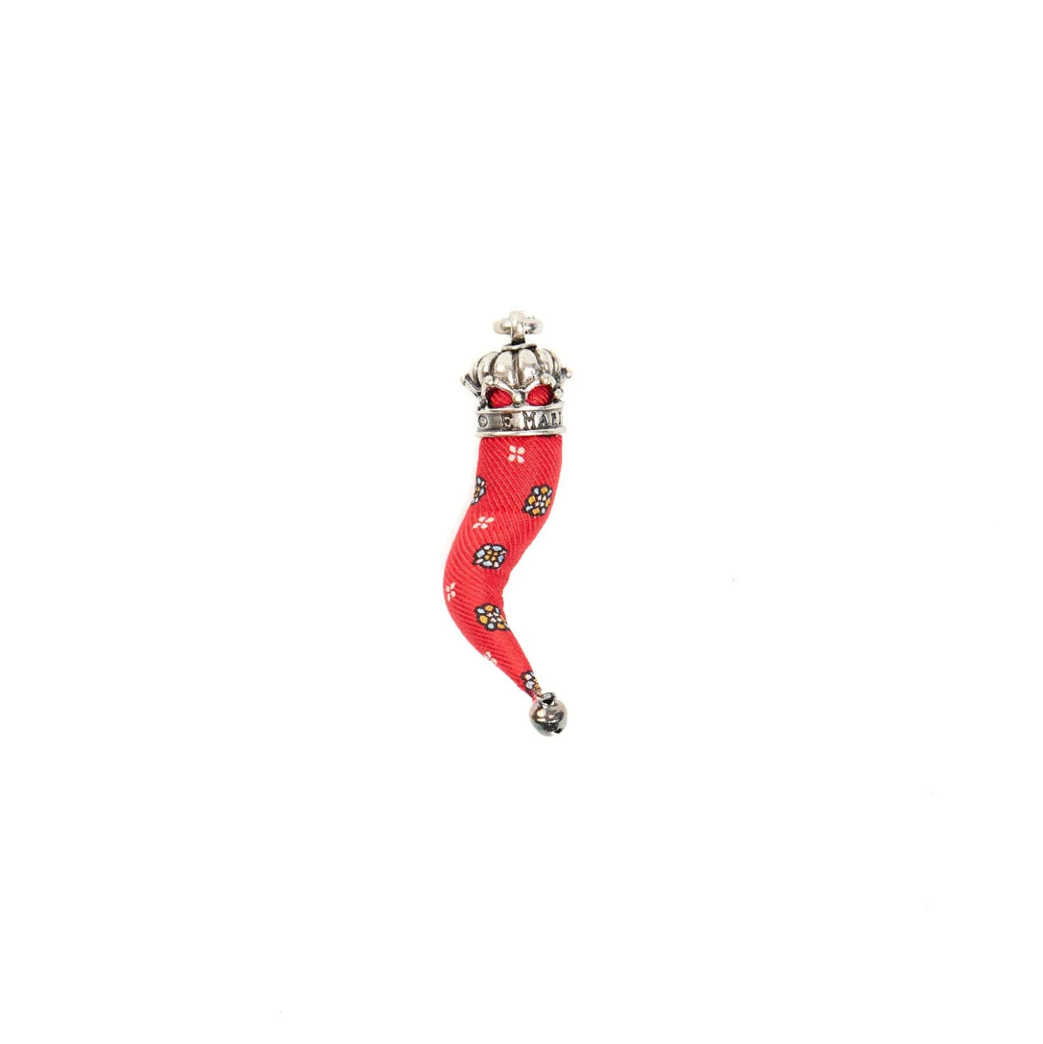 CORNETTO ROSSO In seta e argento