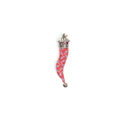 CORNETTO ROSSO In seta e argento