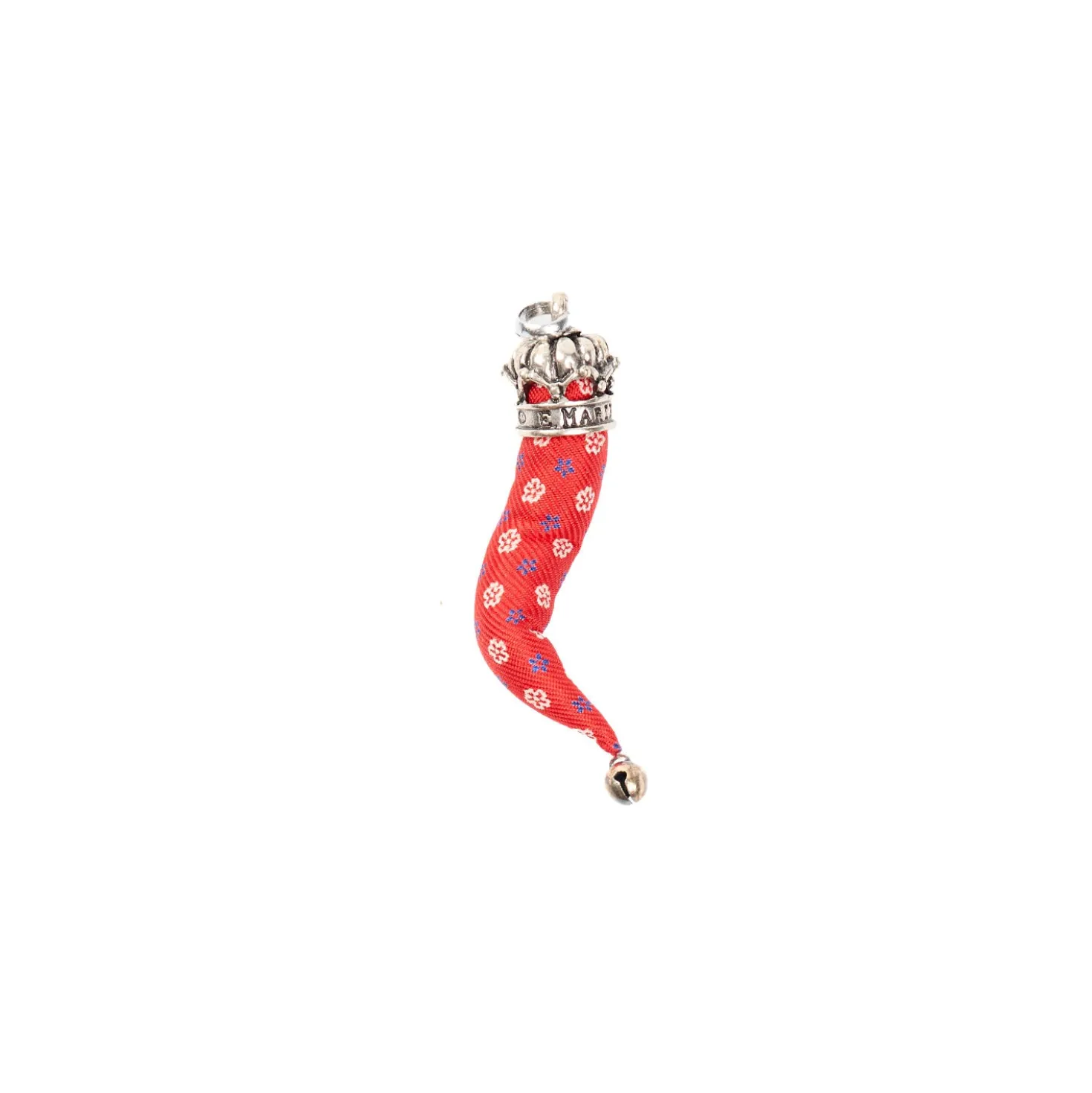 CORNETTO ROSSO In seta e argento
