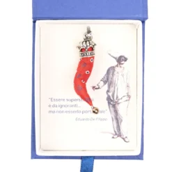 CORNETTO ROSSO In seta e argento