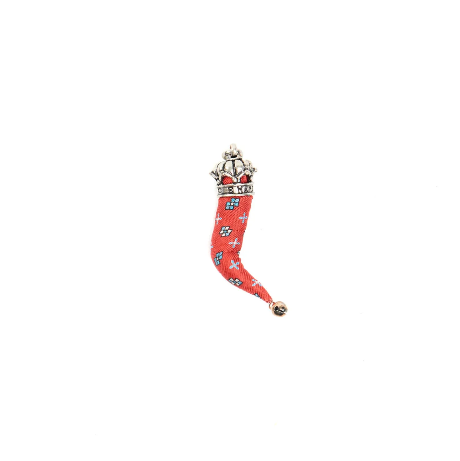 CORNETTO ROSSO In seta e argento