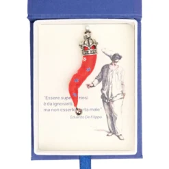 CORNETTO ROSSO In seta e argento