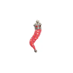 CORNETTO ROSSO In seta e argento