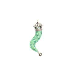 CORNETTO VERDE CHIARO In seta e argento