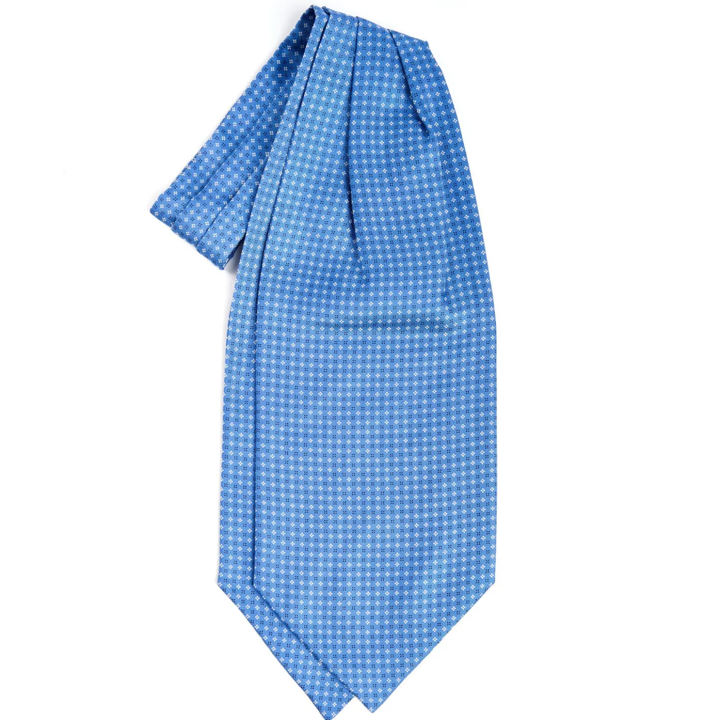 CRAVATTA ASCOT IN SETA BLUETTE Microfantasia fiore