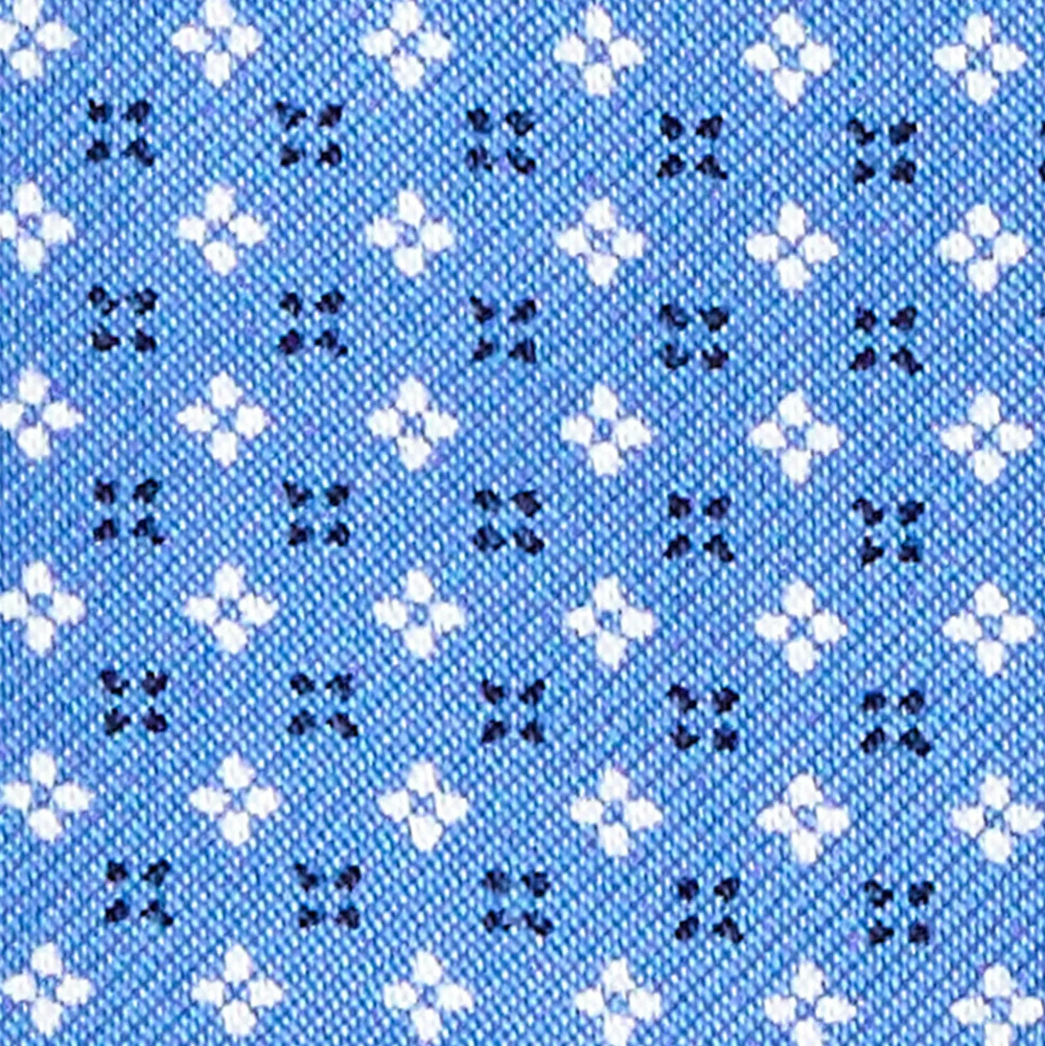 CRAVATTA ASCOT IN SETA BLUETTE Microfantasia fiore