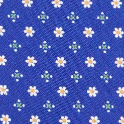 CRAVATTA ASCOT IN SETA BLUETTE Microfantasia fiore