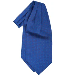 CRAVATTA ASCOT IN SETA BLUETTE Microfantasia fiore