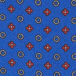 CRAVATTA ASCOT IN SETA BLUETTE Microfantasia fiore