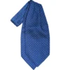 CRAVATTA ASCOT IN SETA BLU Microfantasia fiore
