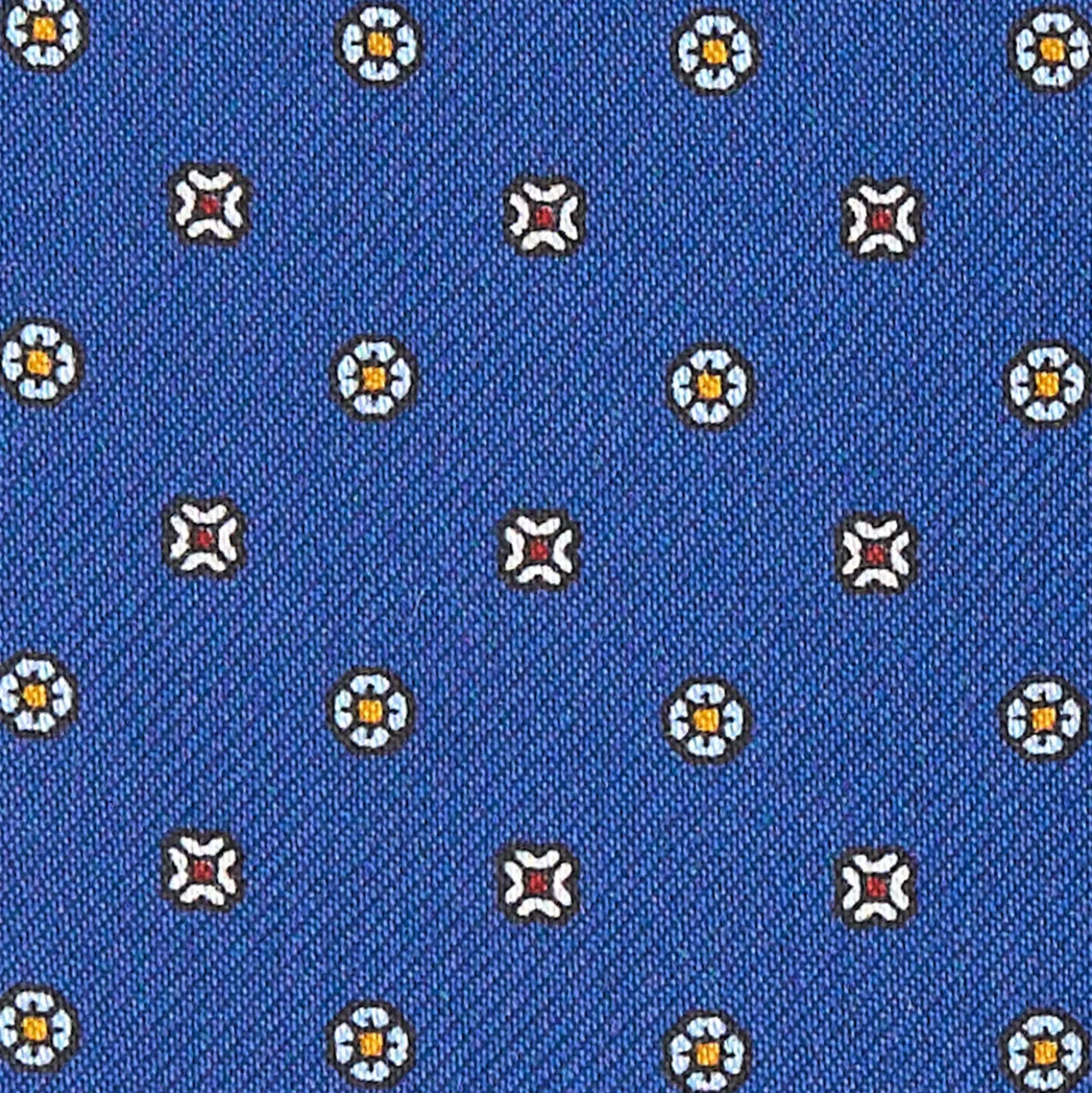CRAVATTA ASCOT IN SETA BLU Microfantasia fiore