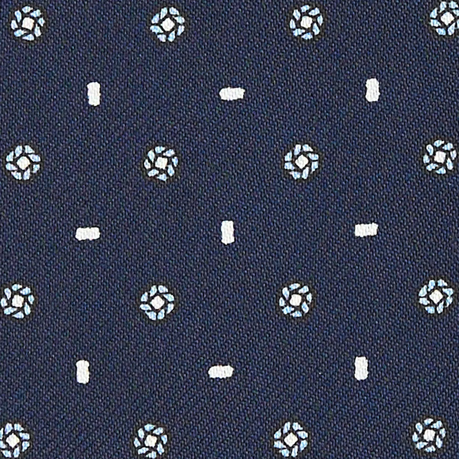 CRAVATTA ASCOT IN SETA BLU SCURO Microfantasia fiore
