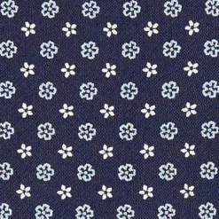 CRAVATTA ASCOT IN SETA BLU SCURO Microfantasia fiore