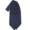 CRAVATTA ASCOT IN SETA BLU SCURO Microfantasia fiore