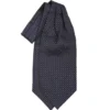 CRAVATTA ASCOT IN SETA BLU SCURO Microfantasia fiore