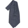 CRAVATTA ASCOT IN SETA BLU SCURO Microfantasia fiore