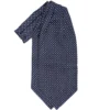 CRAVATTA ASCOT IN SETA BLU SCURO Microfantasia fiore