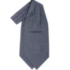 CRAVATTA ASCOT IN SETA BLU SCURO Microfantasia fiore