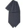 CRAVATTA ASCOT IN SETA BLU SCURO Microfantasia fiore