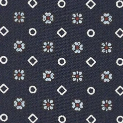 CRAVATTA ASCOT IN SETA BLU SCURO Microfantasia fiore