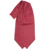 CRAVATTA ASCOT IN SETA BORDEAUX Microfantasia fiore