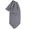 CRAVATTA ASCOT IN SETA GRIGIO SCURO Microfantasia fiore