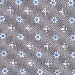 CRAVATTA ASCOT IN SETA GRIGIO SCURO Microfantasia fiore