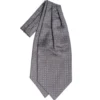 CRAVATTA ASCOT IN SETA GRIGIO SCURA Microfantasia fiore