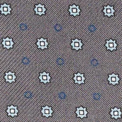 CRAVATTA ASCOT IN SETA GRIGIO SCURA Microfantasia fiore