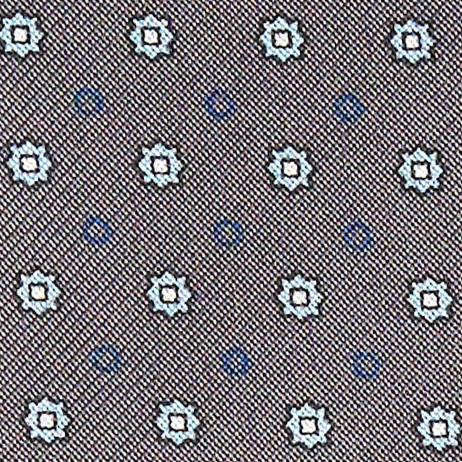 CRAVATTA ASCOT IN SETA GRIGIO SCURA Microfantasia fiore