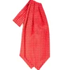 CRAVATTA ASCOT IN SETA ROSSO Microfantasia fiore